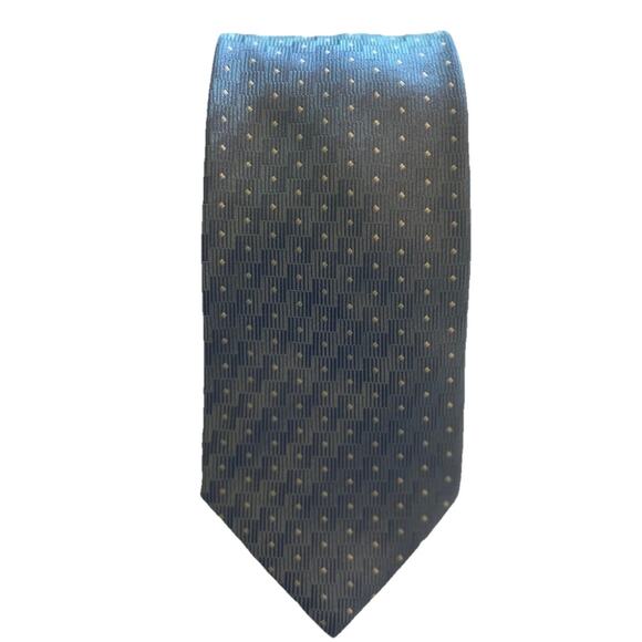 Giorgio Armani Blue Microdot 3.75” Silk Men’s Tie Made In Italy Necktie Designer - Picture 2 of 10